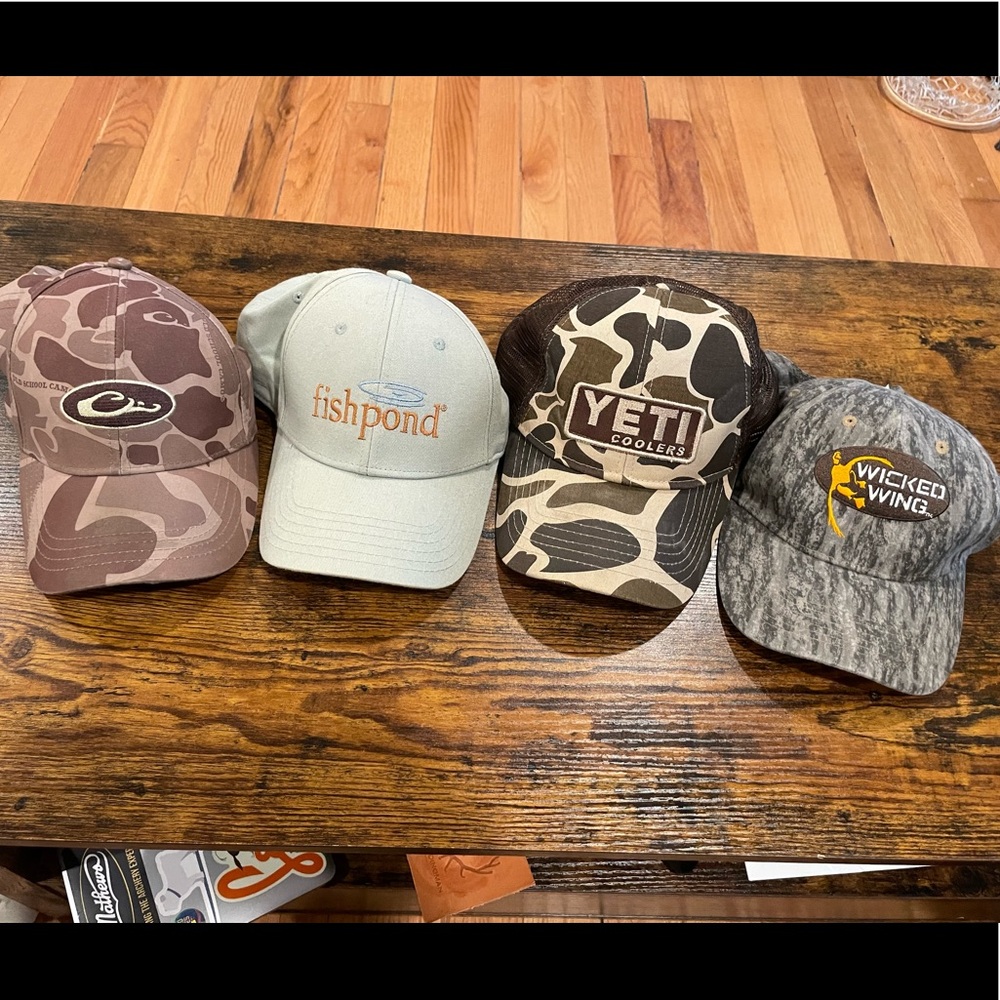 LOT of 4 Hate Drake Fishpond Yeti Browning Camo Hunting and Fishing